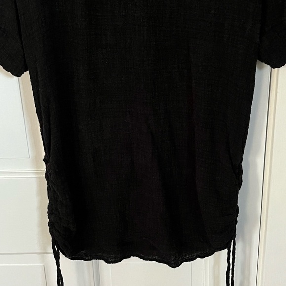 SEAFOLLY Australia Bali Hai Textured Black Gauze Beach Cover Up Dress Large - Picture 7 of 14